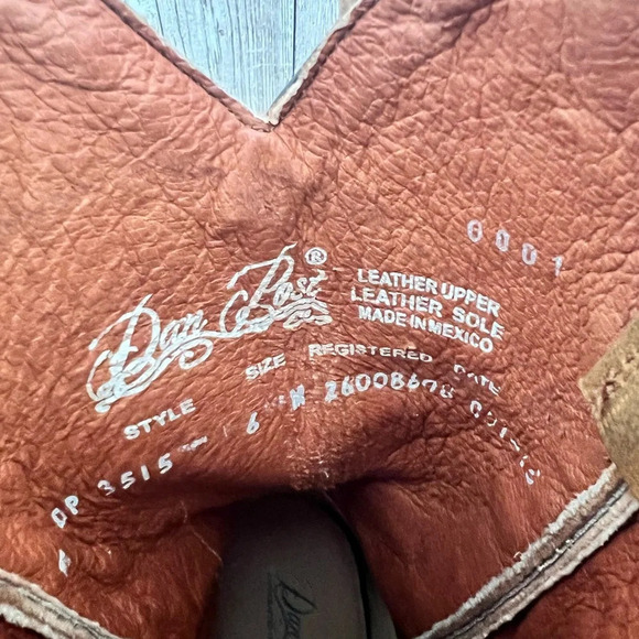 Dan Post Cowboy Cowgirl Leather Boots Size 6 - Picture 5 of 7